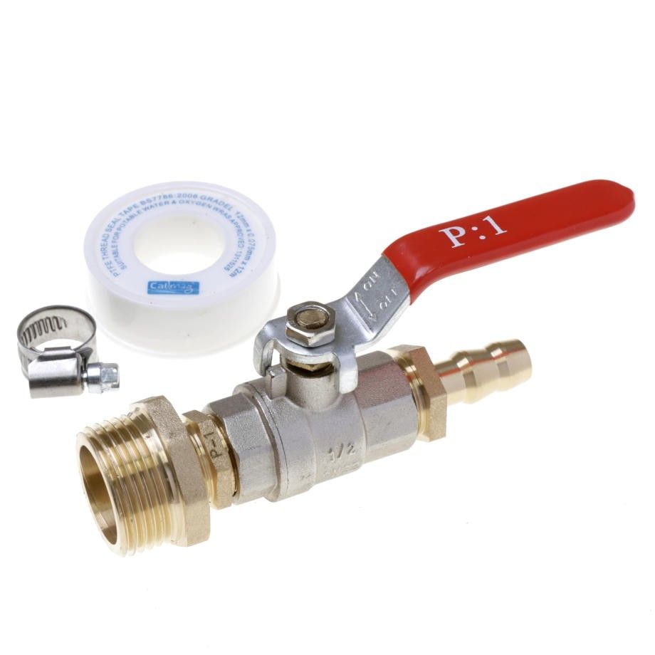 Tap Kit for Water Storage Tank 1 Inch Outlet including 1 2 Inch Valve