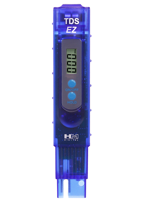 HM Digital TDS meter displaying low PPM reading for pure drinking water – the best TDS meter for home use.