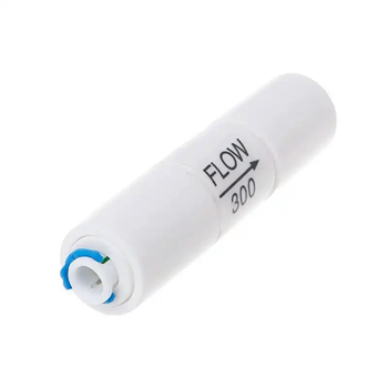 What does a flow restrictor do in reverse osmosis?